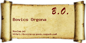 Bovics Orgona névjegykártya